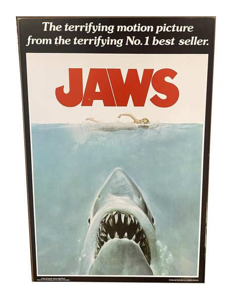 画像1: Jaws ムービーポスター　（ウォールアート・木製） (1)