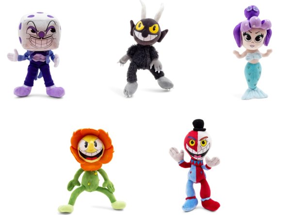 画像1: 【6月半ば入荷予定】Cuphead カートゥーンシリーズぬいぐるみ　5体セット　その２　※予約受付中 (1)